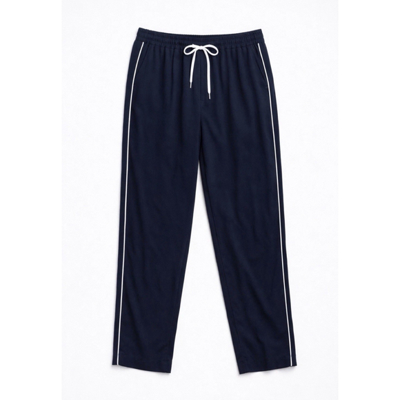 Wildfang Pants Navy/White Essential Piped Drawstring 2XL MRSP$94 - Picture 2 of 5